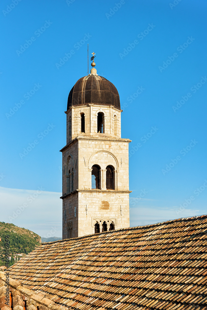 Bell tower of Franciscan monastery in Dubrovnik