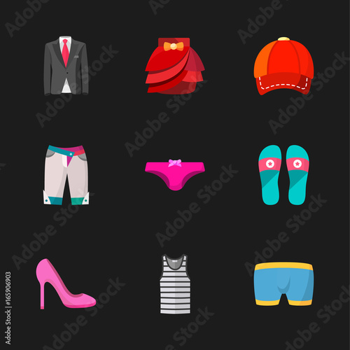 modern clothes icons