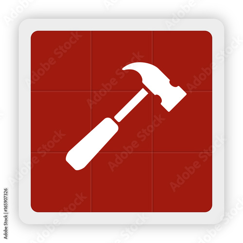 Red Icon Schaltfläche - Hammer