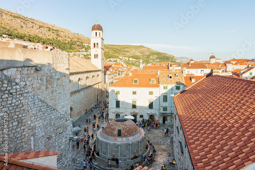 Onofrio fountain at Stradun Street in Old city Dubrovnik