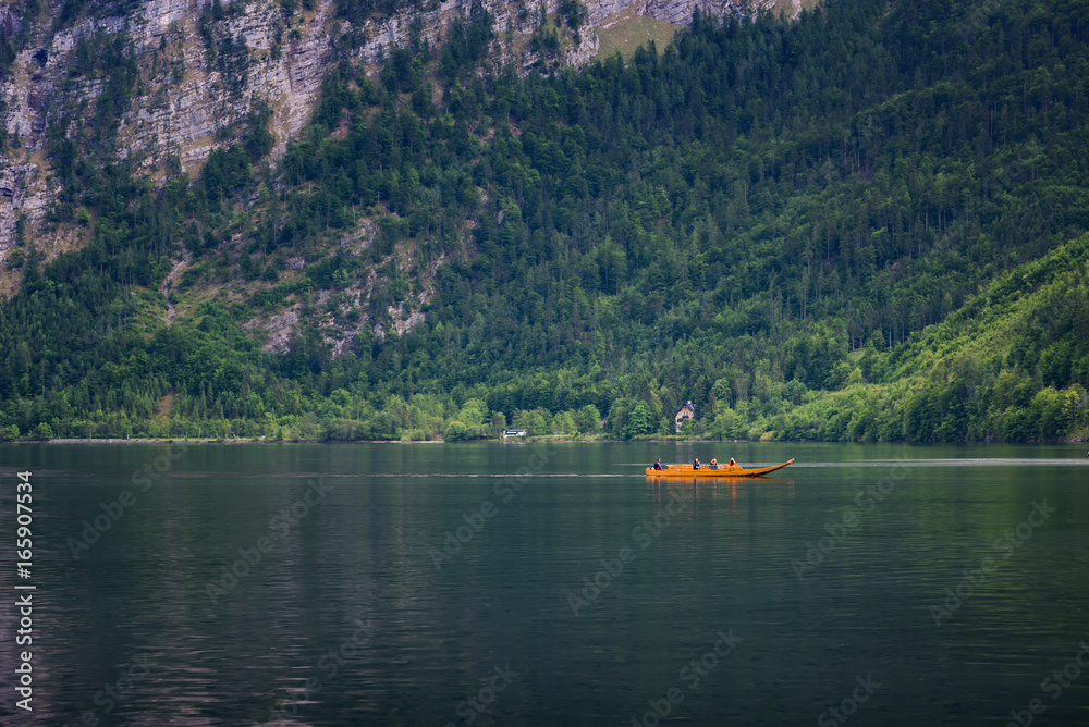 A boat on the lake of Hallstatt, Austria. A boat on the lake of Hallstatt, Austria.