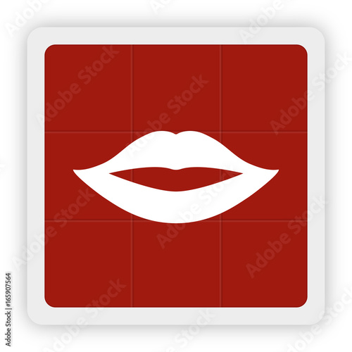 Red Icon Schaltfläche - Lippen
