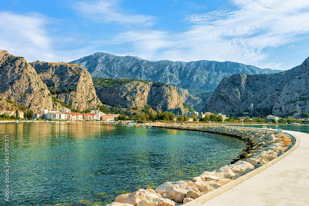 Waterfront of Cetina River in Omis Croatia Waterfront of Cetina River in Omis Croatia