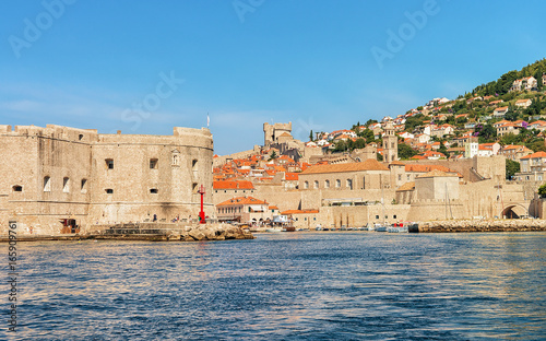 Saint John Fortress and Old port at Adriatic Sea Dubrovnik