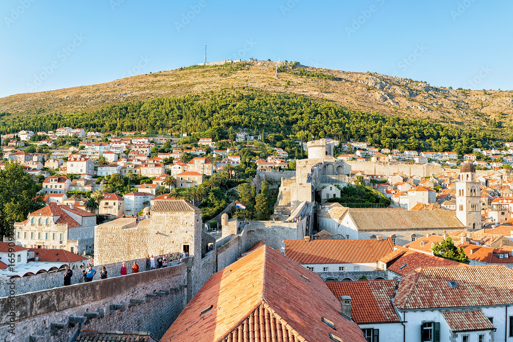 Fort Minceta and Franciscan Monastery Belfry in Dubrovnik