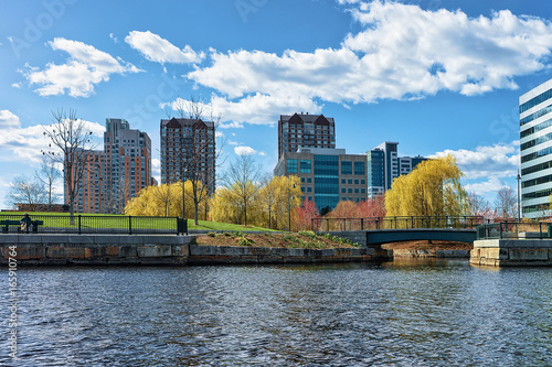 Modern Buildings in North Point Park Charles River Cambridge America photo