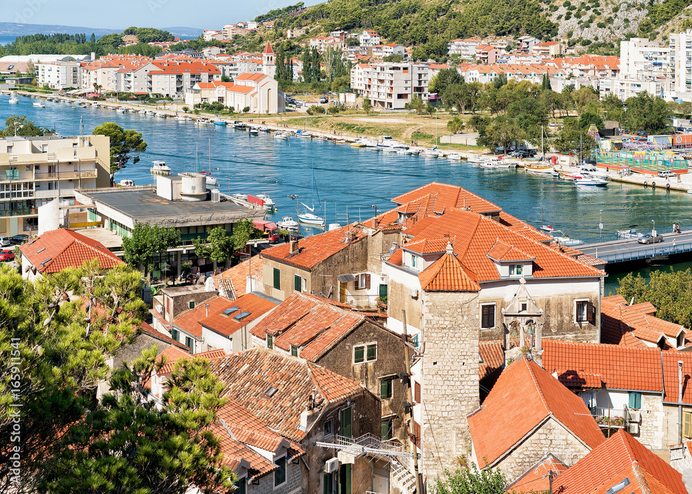 Omis old city and Cetina River Croatia