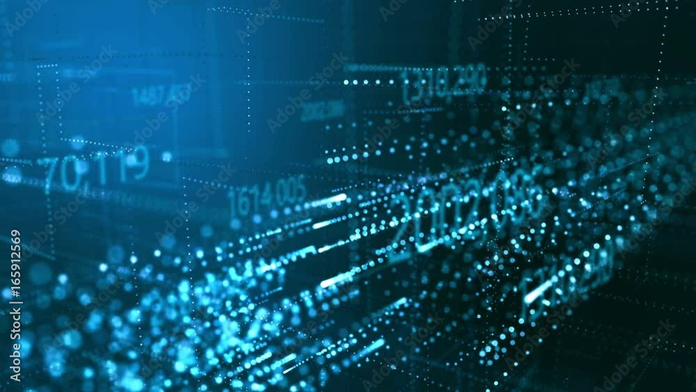 Digital data transmitted at high speed 4K UHD loop animation