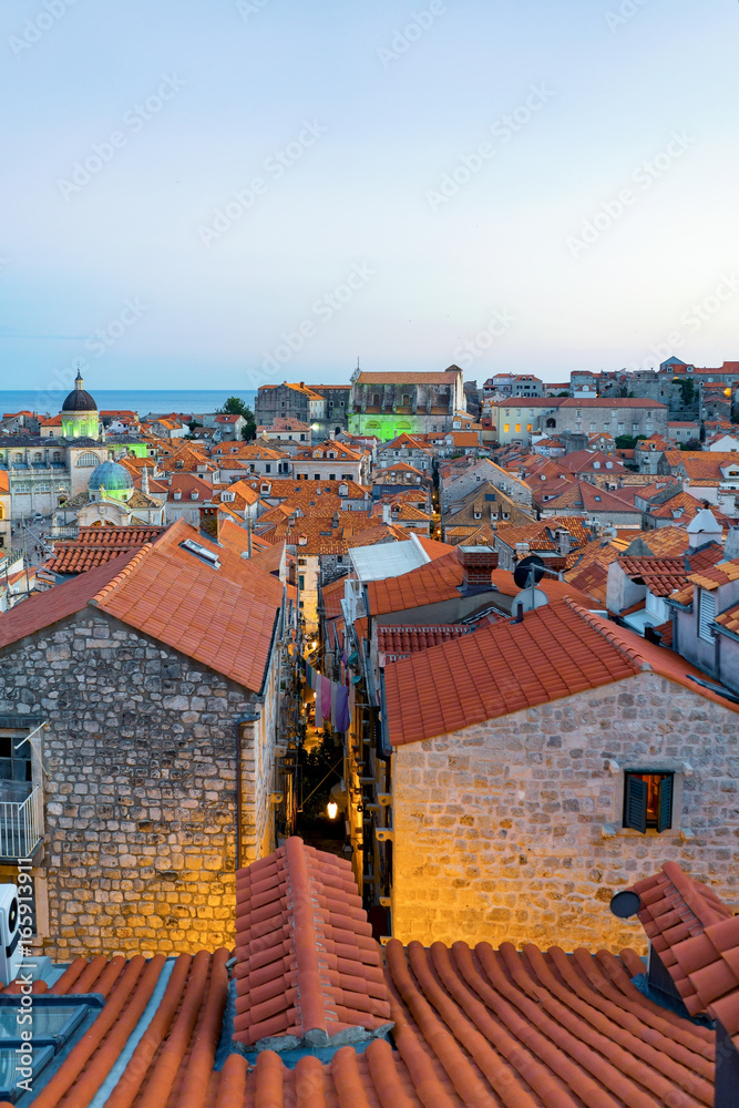 Old town in Dubrovnik with red roof tile Croatia