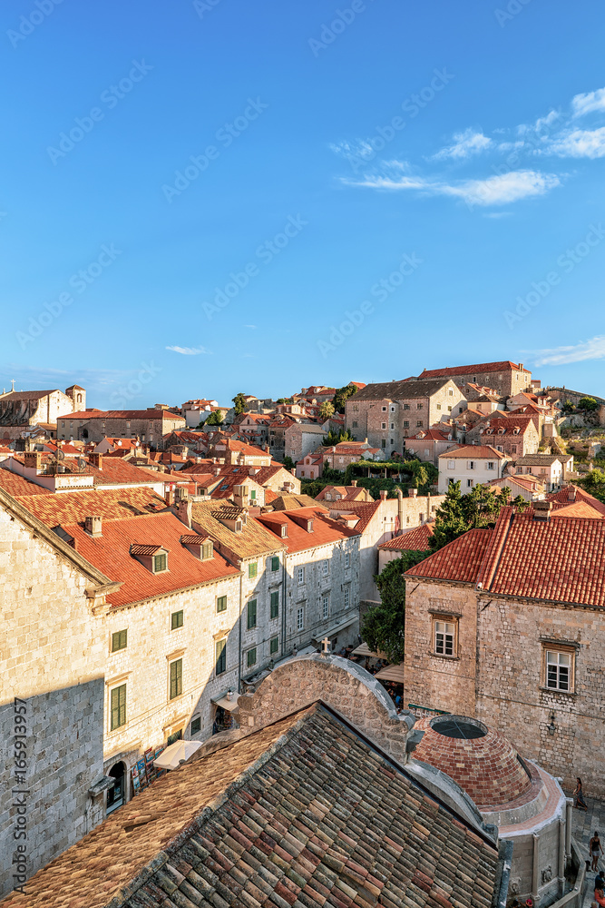 Old city of Dubrovnik and red roof tile Croatia