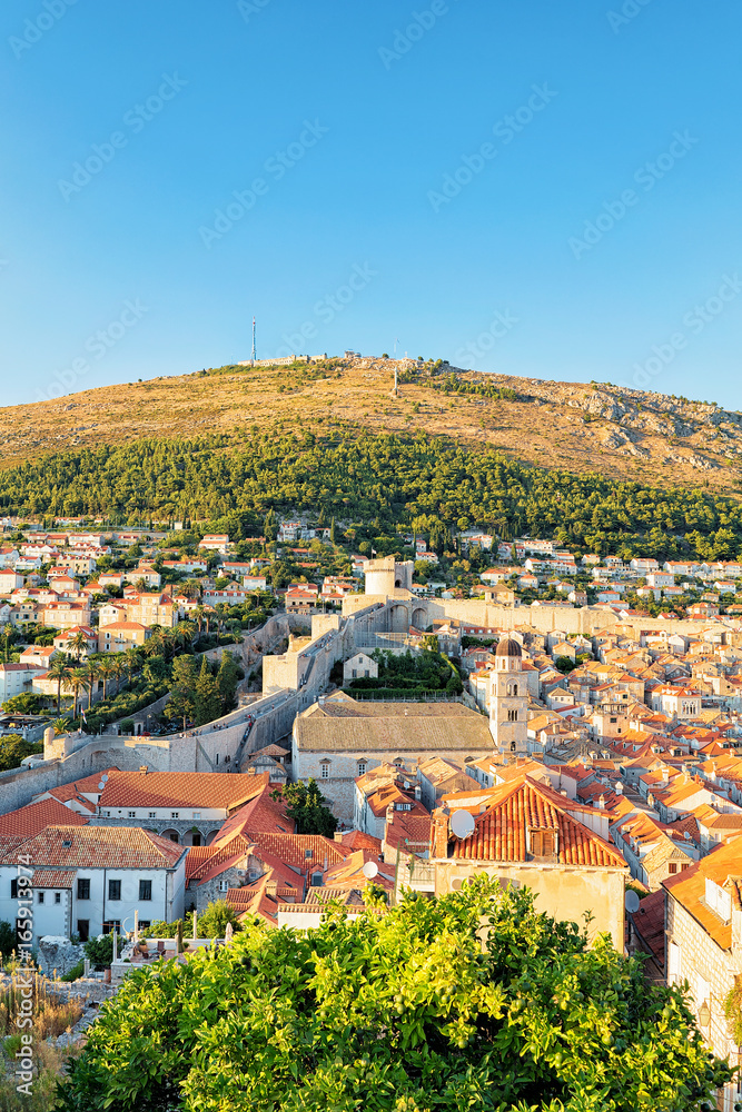 Old Town Walls and Fort Minceta at Dubrovnik of Croatia