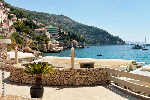 Entrance into beach at Adriatic Sea Dubrovnik © Roman Babakin