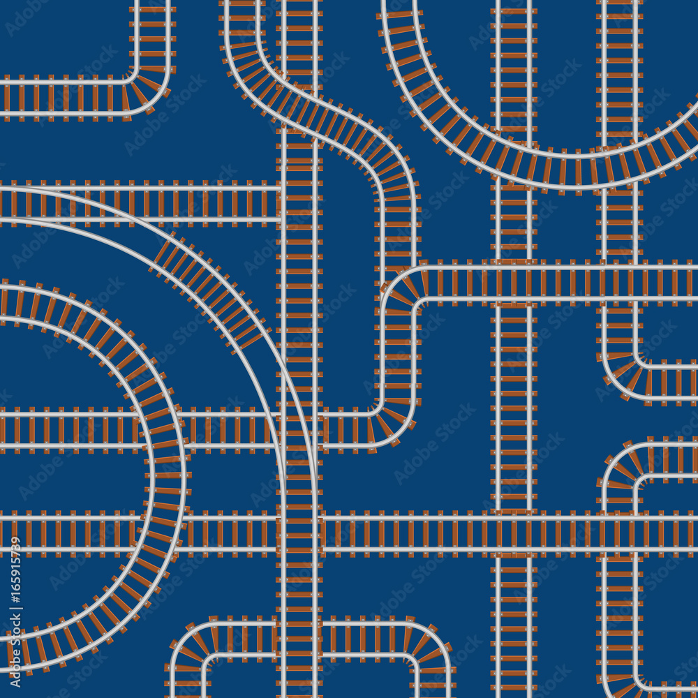 Naklejka premium Railroad Background Pattern. Vector