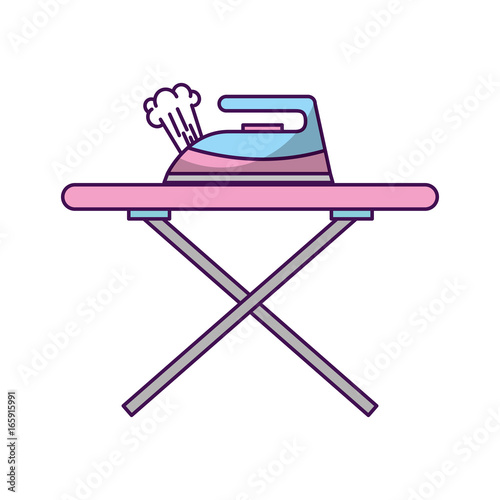 ironing board with iron
