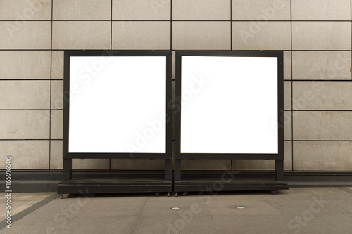 Large blank billboard on a street wall  banners with room to add your own text