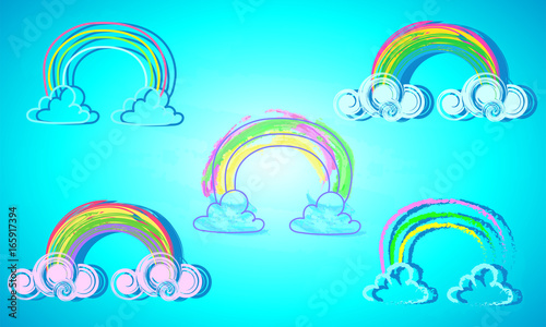 Set of rainbow icons