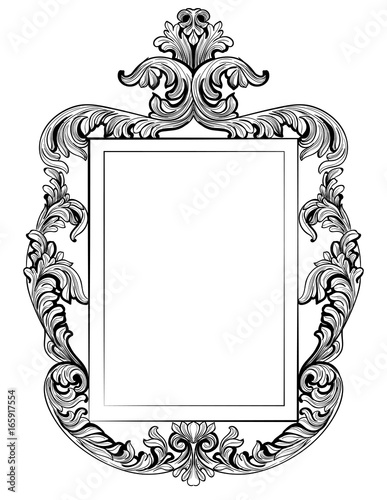 Fabulous Baroque Mirror frame set. Vector French Luxury rich carved ornaments...