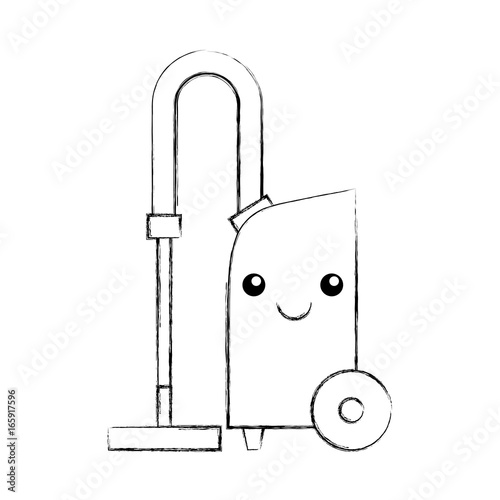 Vacuum cleaner kawaii character