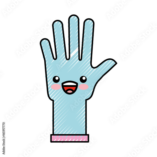 rubber gloves kawaii character