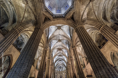 Photography Interior of the Cathedral of Barcelona, Spain