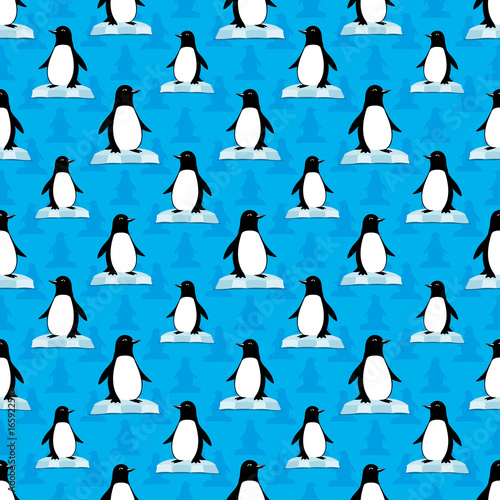 Seamless background with penguins.