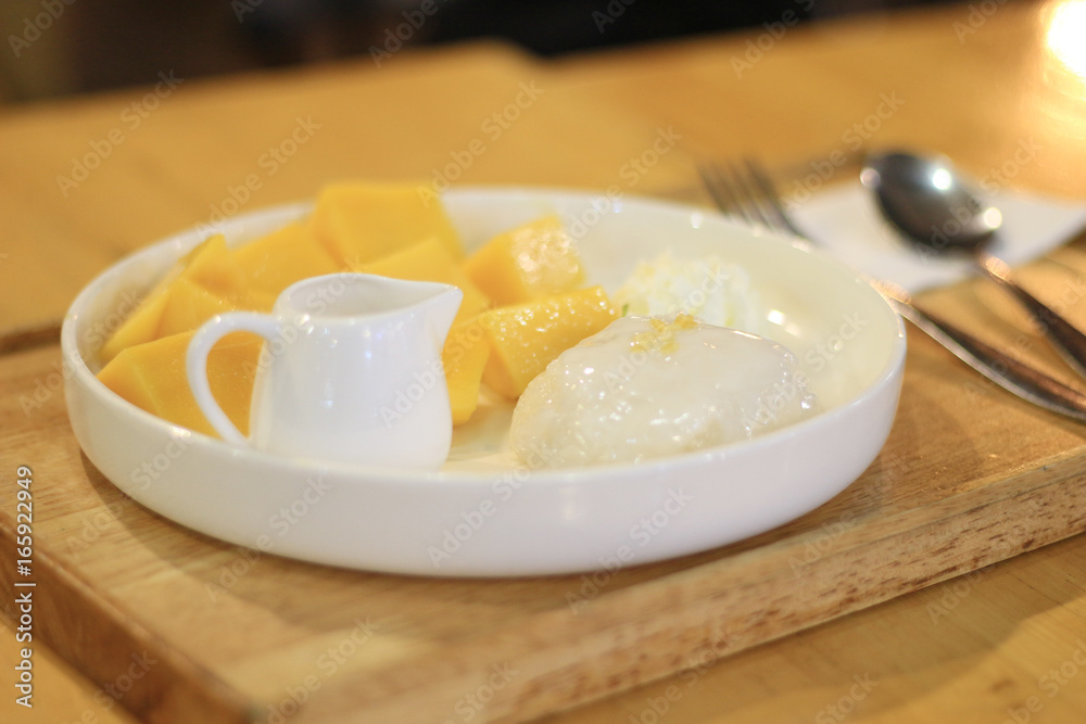 Sticky Rice With Mango on the table Sticky Rice With Mango on the table