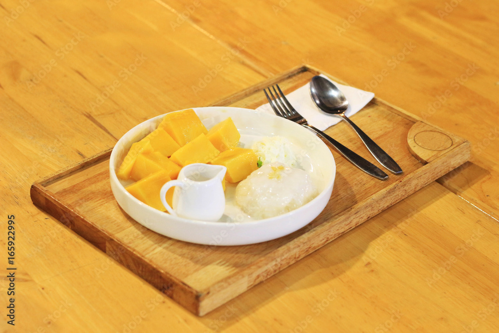 Sticky Rice With Mango on the table Sticky Rice With Mango on the table