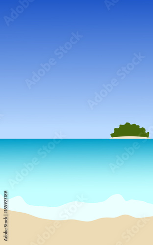 Seascape with island
