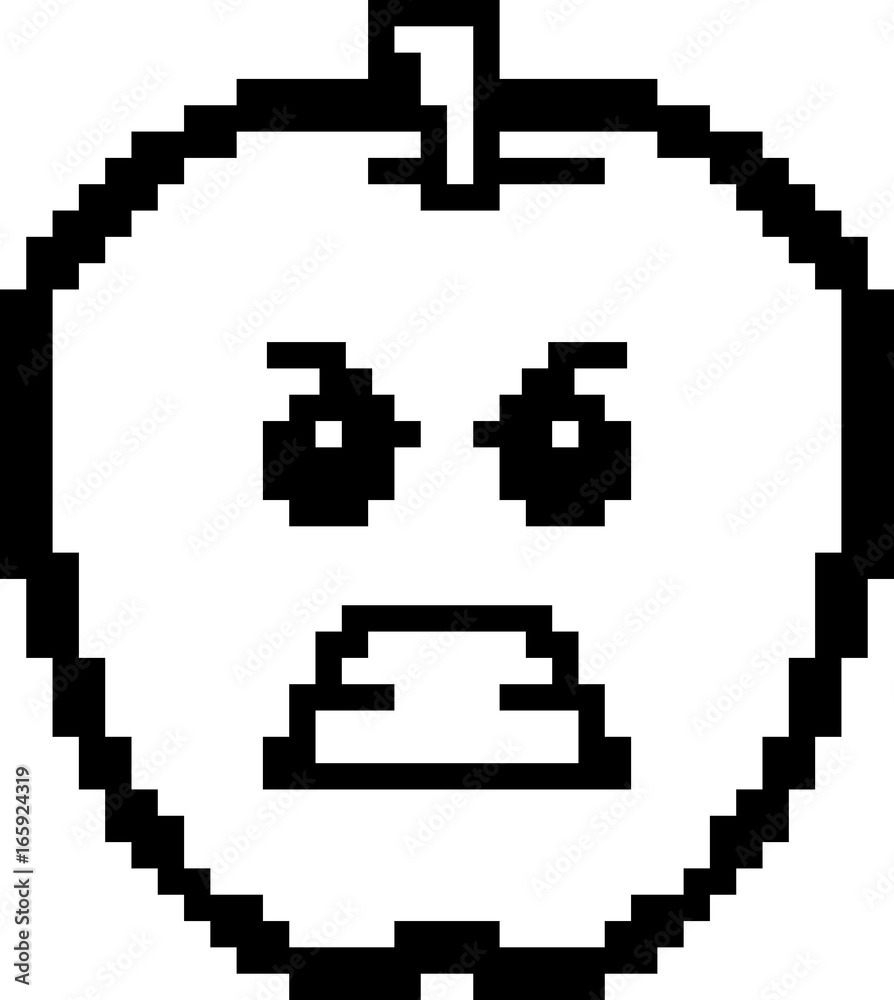 Angry 8-Bit Cartoon Apple
