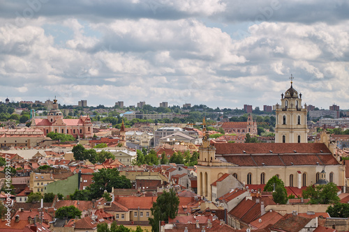 Panorama of Vilnius in a summer sunny day