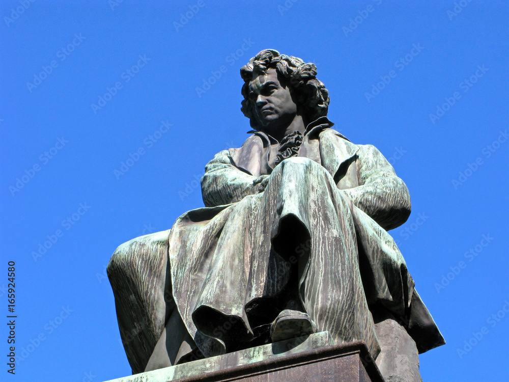Photography Poster Sculpture of Ludwig van Beethoven isolated on