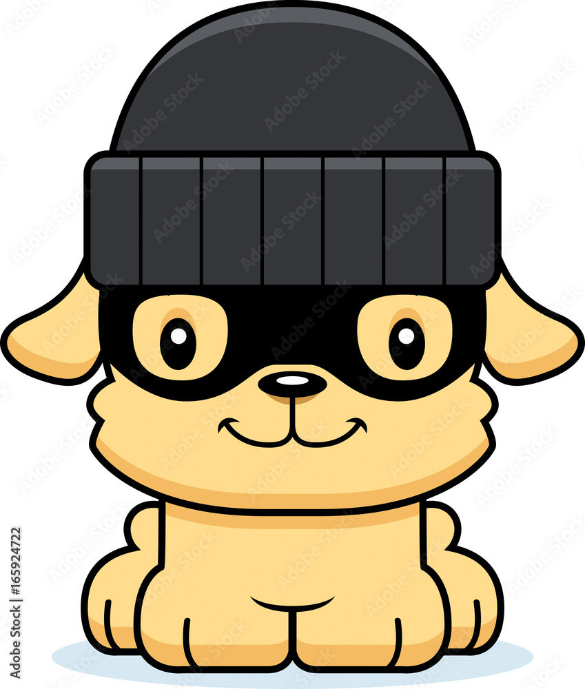 Cartoon Smiling Thief Puppy Cartoon Smiling Thief Puppy