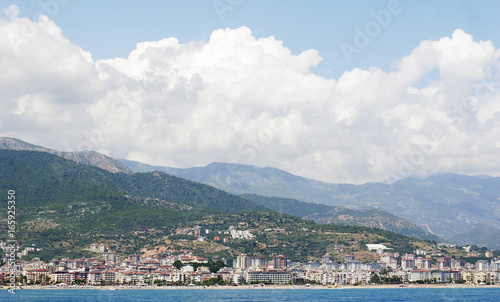Turkey Alanya Mediterranean sea coastal panorama view of the cit