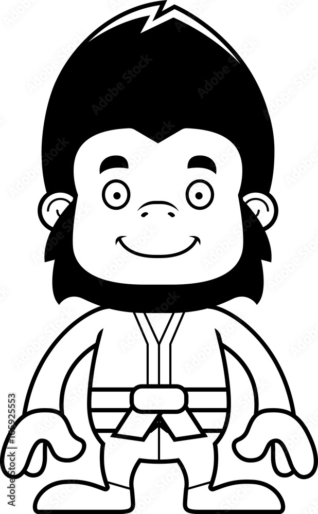 Cartoon Smiling Karate Gorilla Cartoon Smiling Karate Gorilla