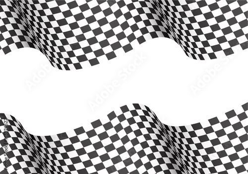 Checkered wave on white blank space for text place design for sport race championship winner background vector illustration.