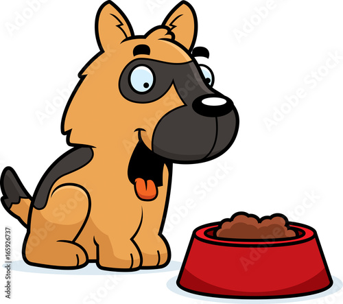 Cartoon German Shepherd Food