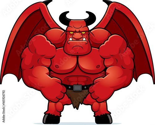 Cartoon Muscular Demon