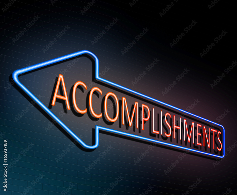 Neon accomplishment concept.