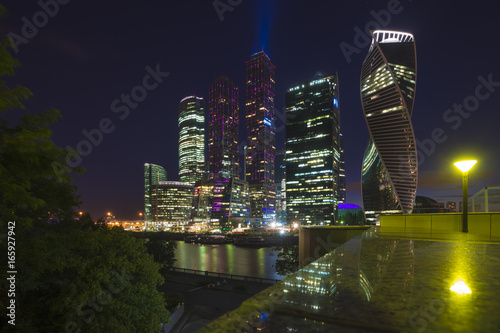 Canvas Print aerial view of moscow city russia night
