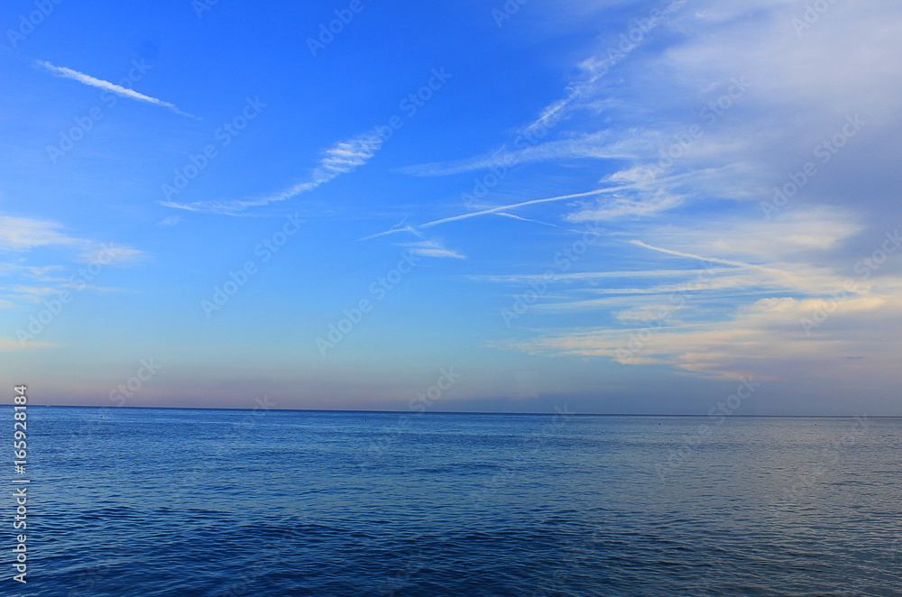 panorama of the sea with clouds