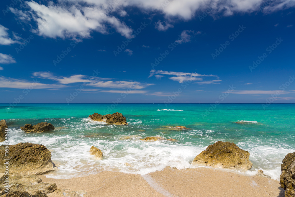 Pefkoulia beach in Lefkada Pefkoulia beach in Lefkada