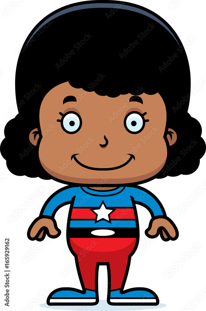 Cartoon Smiling Superhero Girl