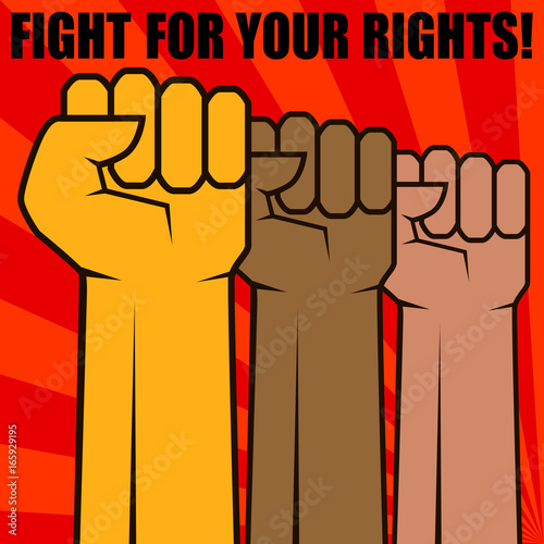 Fight for your rights, solidarity, revolution poster. Vector illustration