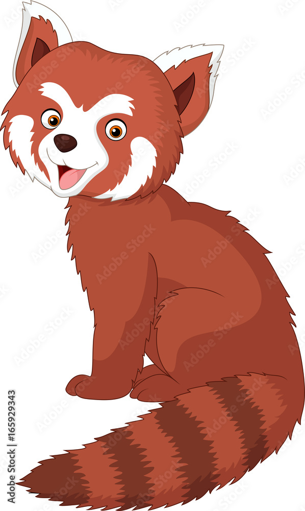 Naklejka premium Cartoon red panda
