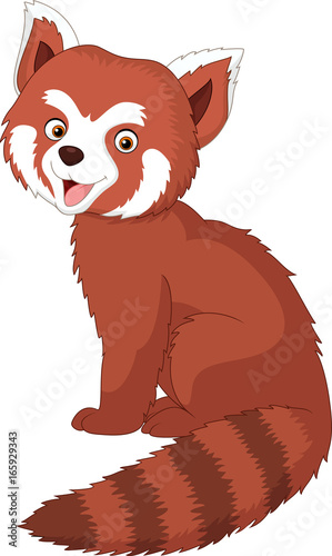 Fototapeta Naklejka Na Ścianę i Meble -  Cartoon red panda
