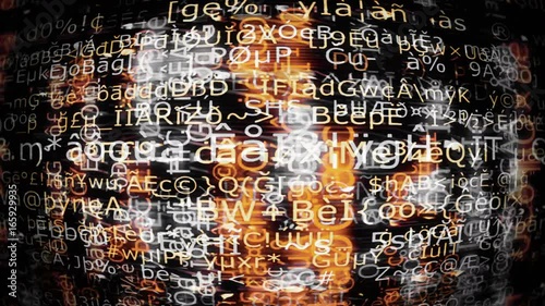 Video Background 2173: A streaming data screen readout (Loop).