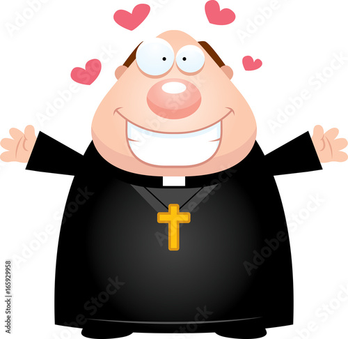 Cartoon Priest Hug