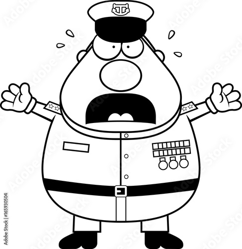 Scared Cartoon Navy Admiral