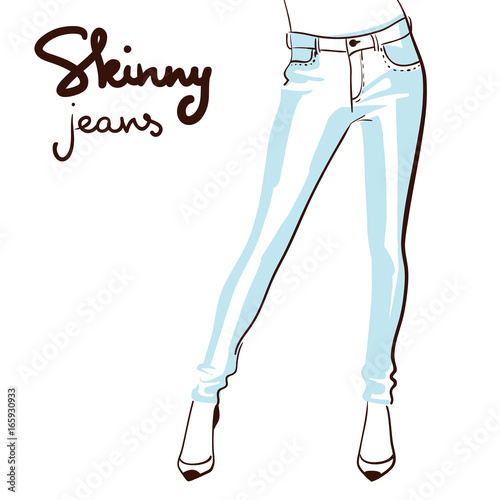 Beautiful woman wearing skinny jeans.