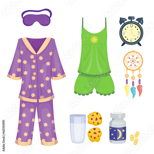 Sleep icons vector illustration set collection nap icon moon relax bedtime night bed time elements.